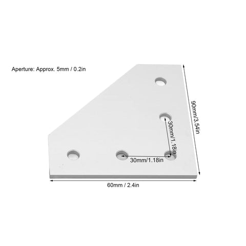 Five Piece Flat Tie Plate Aluminum Alloy 5 Hole Mending Plate Bracket For Industrial Machinery And Heavy Duty Furniture Frame Assembly