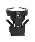 Black Clamp On Handlebar Cup Holder with Lower Tray Drainage Openings and Foldable Storage Design for Daily Rides on Bikes and E Bikes