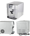 Portable Countertop Ice Machine Fast Self Clean Compact Ice Maker For Home Parties Kitchen Bar shown from multiple angles.