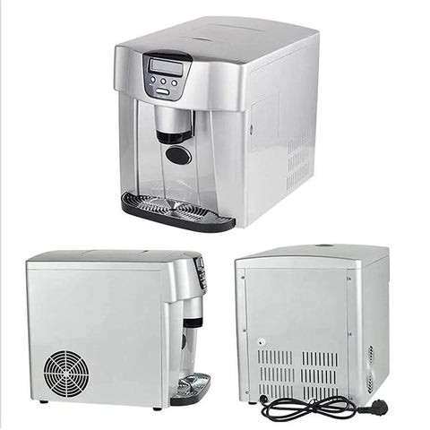 Portable Countertop Ice Machine Fast Self Clean Compact Ice Maker For Home Parties Kitchen Bar shown from multiple angles.