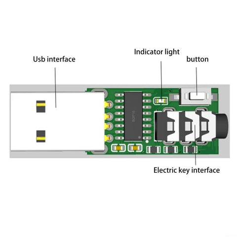 Dual Mode CW Trainer For V Band With USB Type C And PC Or Mobile Compatibility Hand Key Support Flexible Code Training Device With Mode Switch Button close-up.