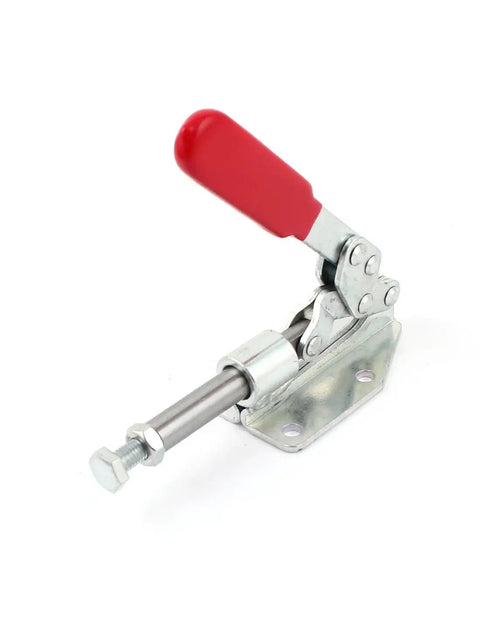Beefy Quick Release Toggle Clamp Pliers Push Pull Heavy Duty 180 Kg 396 Lb Capacity 42mm Plunger Stroke Metal Clamp Tool For Workshop And DIY Projects red-handled steel toggle clamp with 42mm plunger
