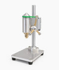 Precision Mini Bench Drill Press With 12V Power Supply For Watch Repair And Tiny Electronics, aluminum alloy body, brass chucks, compact design.