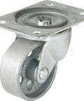 Three Inch Cast Iron Swivel Plate Caster Built To Last With Two Hundred Fifty Pound Load Capacity Heavy Duty Ball Bearing Wheel One And One Eighth Inch Wide Wheel Four Inch Top Plate Tough Cast Iron For Carts Furniture And Industrial Use