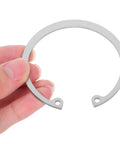 Close-up of a single snap ring from Stainless Steel C Type Snap Ring Set 5 Piece Retaining Clip Kit For Axles And Moving Parts Easy Install