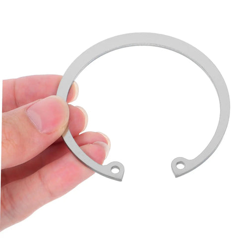 Close-up of a single snap ring from Stainless Steel C Type Snap Ring Set 5 Piece Retaining Clip Kit For Axles And Moving Parts Easy Install
