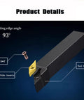 Indexable turning tool holder with 1/2 in shank and VCMT carbide insert