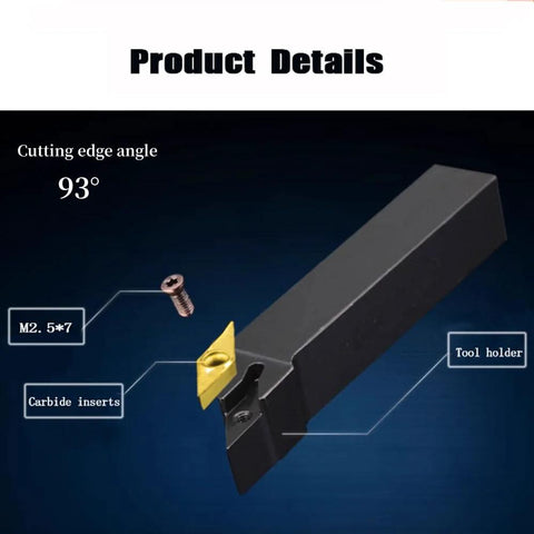 Indexable turning tool holder with 1/2 in shank and VCMT carbide insert