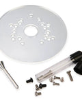 Universal Trim Router Base Plate For Compact Woodworking Tools Hardcore Hardened Acrylic Build with mounting screws and center pin.