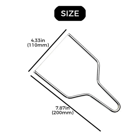 Three Pack Butter Line Cutting Machine Handheld Cheese Cutter Set, Stainless Steel Wire Slicer dimensions diagram