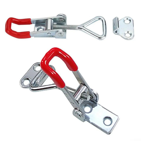 Six Pack Adjustable Steel Draw Latches For Cabinet Doors Toolbox And Trailers Heavy Duty Hasp Lock Clip with red handle