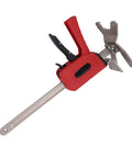 Heavy Duty Manual Cabinet Lifter And Drywall Jack Pair That Handles 330 Pounds Like A Champ While You Shift Carpentry Or Raise Doors Without Breaking A Sweat. Red manual jack with metal frame.
