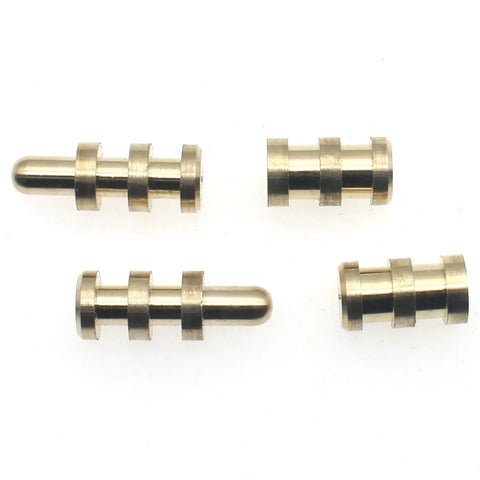 Brass Table Bolt Sleeve Connectors Set, 8 Pair Dowel Pin and Socket Alignment Pins for Tables, Cabinets and Chairs