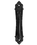 Front view of Vintage Black Sliding Barn Door Handle With Screws, Rustic Zinc Alloy Door Pull For Cabinets Gates Closets Sheds