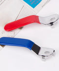 Red and blue heavy duty metal ball valve handle lever replacement switch 5 by 8 millimeter mounting for small systems.