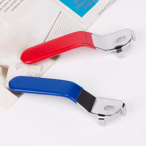 Red and blue heavy duty metal ball valve handle lever replacement switch 5 by 8 millimeter mounting for small systems.