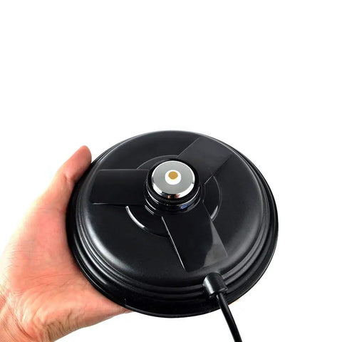 5.9 Inch NMO Magnetic Mount Antenna Base For Ham Mobile Radio With 16.4 Ft RG58 Coax Cable PL259 Plug held in hand