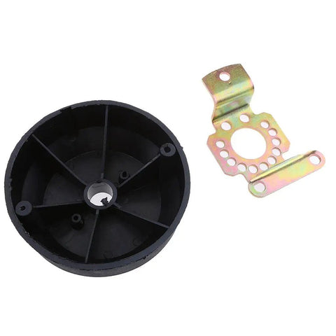 90 Degree Angled Marine Helm Bezel Kit For Steering Wheel Universal Rudder Fit Plug And Play Upgrade with black plastic and steel parts.