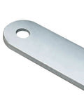 Close-up of corner with hole in 10Pcs Flat Mending Corner Brace Plate Set 76x12mm for Quick Fixes, Silver Tone, Heavy Duty Bracket Connectors