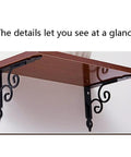 Rock Solid Cast Iron Corner Shelf Brackets Heavy Duty Wall Mount Support for kitchen with decorative black design.