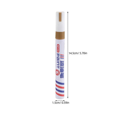 Single marker from Six Pack Gold Oil Based Paint Markers For Tombstone Restoration And Memorials, 14.5cm long, 1.5cm wide.