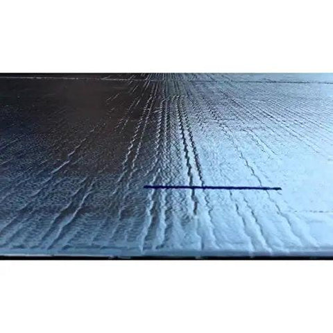Close-up of Heavy Duty Self Stick Roll Roofing Gray Waterproof Peel and Seal Tape for RV Trailer Homes showing texture and adhesive side.