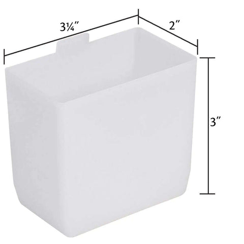 Durable Plastic Bin Cup Storage For Sorting Small Parts In Shelf Bins Two Inch By Three And One Quarter Inch By Three Inch White Case Of 48