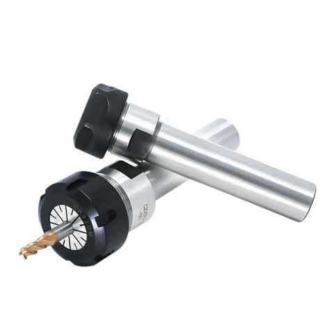 Premium 1pc Er Extension Rod And Collet Chuck Holder For Milling Machines Lathes And CNC Tools, silver steel design, ideal for stable cutting.
