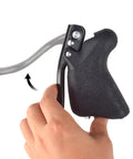 Hand using Aluminum Alloy Road Bike Brake Levers Set Replacement Handles For Road Cycling on a black textured handle