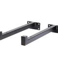 Hella Sturdy Heavy Duty Wall Mount Shelf Brackets Four Piece Set In Matte Black Cold Rolled Steel Support Hardware For Home Storage And Garden Displays Built Like A Tank For Daily Life, showcasing two brackets from the front.