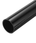 Heavy Duty Black PVC Rigid Tube 2 Inch Round Pipe Kickass Wiring Conduit Straight Shot Cable Sleeve For Badass Outdoor Diy Crafts And Reliable Plumbing Jobs Built Like A Boss Daily, showcasing a smooth black finish and open end.