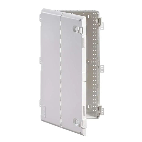 28-Inch Wireless Structured Media Center With Vented Hinged Door White Finish No-Fuss Tool-Free Door Install