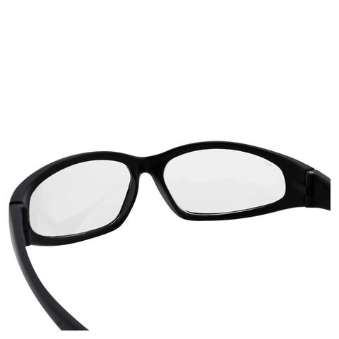 Hercules Safety Glasses With Shatterproof Lenses ANSI Z87, nylon frame, rubber ear pads, rear view