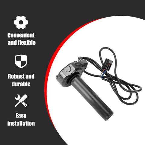 Imitation Carbon Fiber Throttle Handle Kit With Quick Twist Grips And Cable For Electric Dirt Bikes Plug And Play Compatible