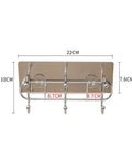 Heavy Duty Wall Mounted Adhesive Free Suction Hooks With Rock Solid Air Pressure Grip, showing dimensions 22CM x 10CM, sleek metal finish.