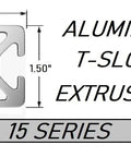 Diagram of 15 Series 1.5 Inch Square End Cap Black ABS Plastic for 80 20 Aluminum Extrusion T Slot Accessories Ten Pack