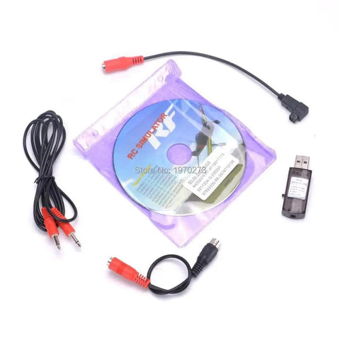 22-In-1 RC USB FMS Flight Simulator Cable For G7 G6 G5.5 G5 5.0 FS-I6 FS-TH9X FS-T6 Transmitters And Drones with connectors and CD
