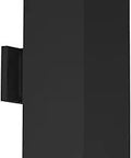 Six Inch Aluminum Outdoor Up Down Wall Lantern Light Matte Black Square Collection For Porch Patio Deck Entryway Garage Modern Exterior Lighting Durable Aluminum Fixture With Clean Lines And Slick Yet Bold Curb Appeal.