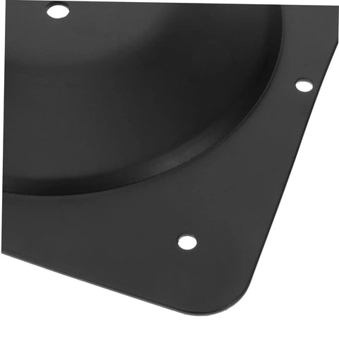 Close-up view of Heavy Duty Cast Iron Table Leg Connector Plate Rock Solid Five Hole Leg Mounting Bracket for Couch Furniture DIY assembly.