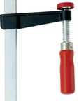 LM General Purpose F Style Clamp LM2.012 With Ergonomic Wood Grip Handle For Delicate Projects Replaces C Clamps Lightweight Yet Sturdy German Made Quality Protective Cap To Prevent Material Damage Lifetime Warranty On Defects And Workmanship, F-style clamp with 12 in opening and red wood grip