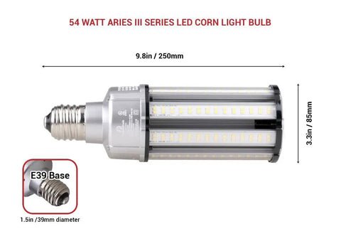 Diagram of Aries EV Series 200W LED Corn Bulb Cranks Out 24000 Lumens Of Neutral 4000K White Light E39 Base dimensions