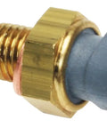 Direct Fit Engine Coolant Temperature Sensor Top Shelf Aftermarket Replacement Rock Solid Plug And Play Swap For Your Daily Rider Monitoring Cooling Temps Way Better Than Cheap Imports 19322820 Design, detailed view of brass sensor with plastic connector.