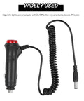 Ride Ready Cigarette Lighter To DC Power Adapter Cable With Easy Toggle Switch And Inline 3Amp Fuse for cars with coiled design.
