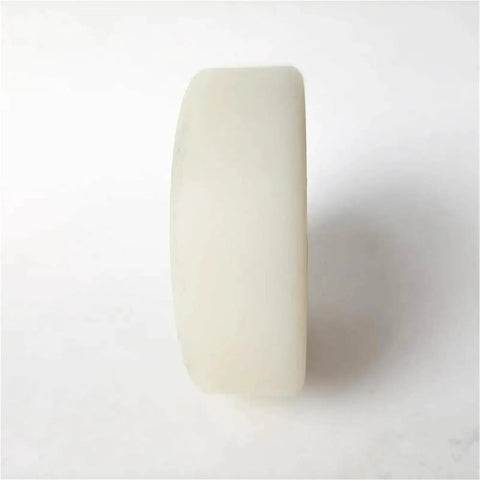 Kickass White Nylon Escalator Handrail Speed Measuring Wheel With Double 6203Rs Bearings, side view of durable nylon drum.