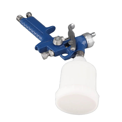 Xixian Pneumatic Spray Aluminum Alloy Transparent Pot Car Furniture Paint with clear container and blue handle.