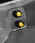 Close-up of Electric Sprayer Nozzle With Windproof Shield showing dual nozzles used for high pressure atomizing mist