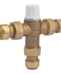 Three Quarters Inch HG160 Thermostatic Mixing Valve With SharkBite Connections And Integral Checks, Brass Plumbing Fitting