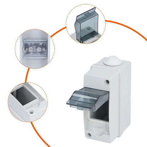 Two Way Breaker Box Din Rail MCB Distribution Protection Box Rugged IP65 Waterproof Electrical Junction Enclosure with clear cover