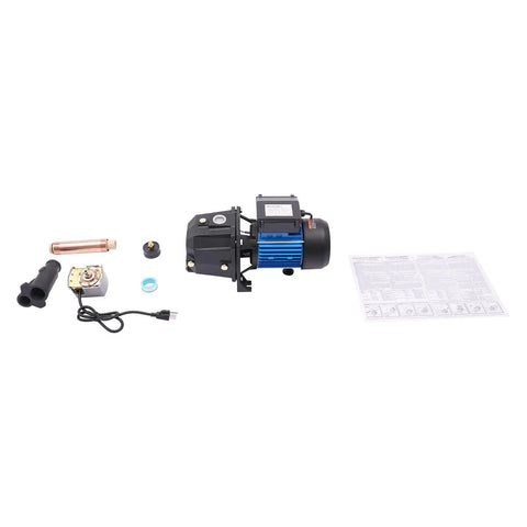 1 HP Shallow And Deep Well Pump With Ejector Kit Workhorse Cast Iron Jet Water Pump Auto Pressure Switch 110V components