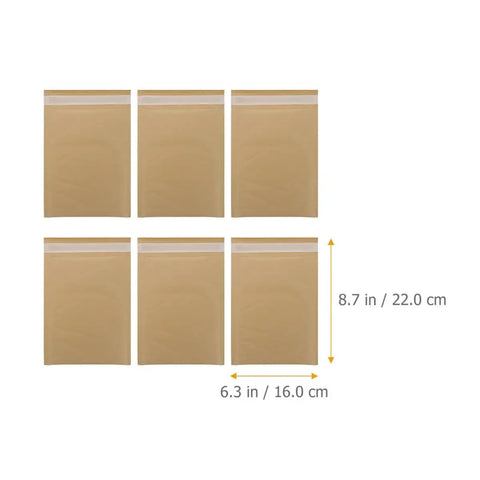 Self Sealing Kraft Bubble Mailers 16x22cm Padded Shipping Bags 25 Pack for Mailing and Shipping in light brown color